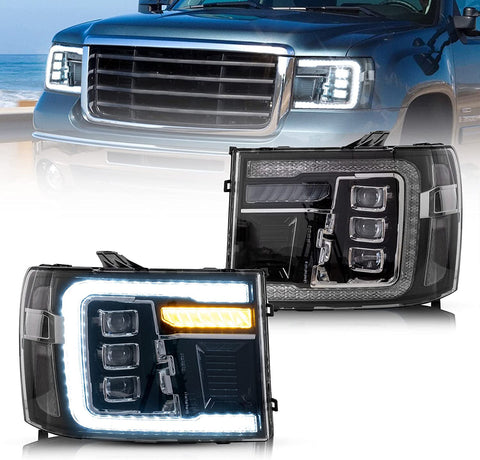 LED Headlights For 2007-2013 GMC Sierra 1500 2500HD 3500HD