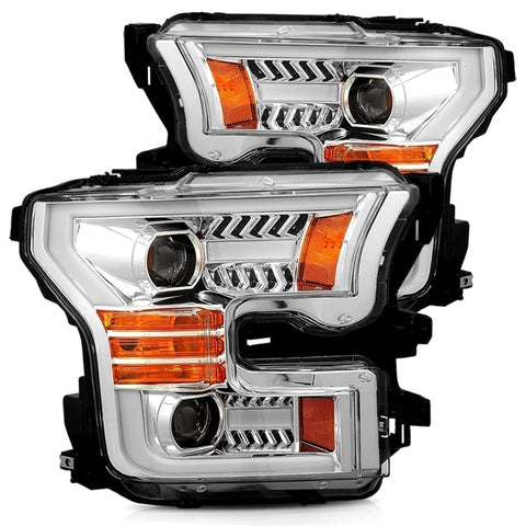 15-17 Ford F150 / 17-20 Ford F150 Raptor  Projector Headlights Chrome