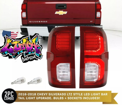 OEM LTZ Style UPGRADE Rear LED Bar Tail Light For 16-18 Chevy Silverado PlugNPlay