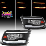 2009-2018 Dodge RAM 1500 / 2019-2021 RAM Classic / 2010-2018 RAM 2500 3500 Switchback Sequential Reflector Headlights