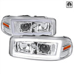 99-07 GMC SIERRA/YUKON LED DRL HEADLIGHTS FULL C BAR