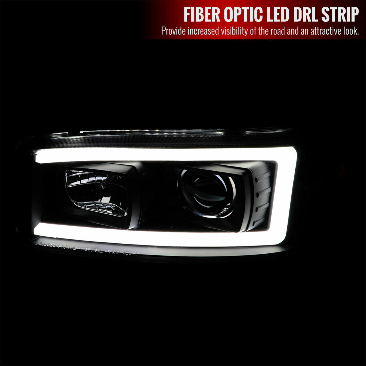 99-07 GMC SIERRA/YUKON LED DRL HEADLIGHTS FULL C BAR