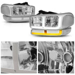 NEW STYLE DUAL BARS 99-07 GMC SIERRA/YUKON LED DRL HEADLIGHTS